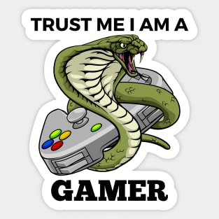 Trust Me I Am A Gamer - Cobra With Gamepad And Black Text Sticker